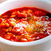 Суп с фасолью, пастой и базиликовым маслом